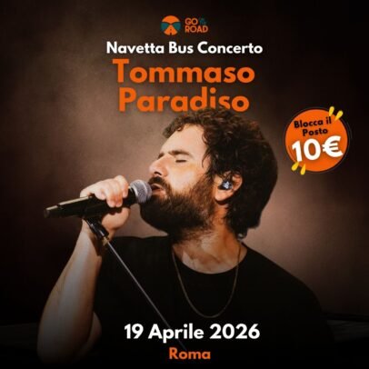 Navetta bus Tommaso Paradiso 19 aprile Roma