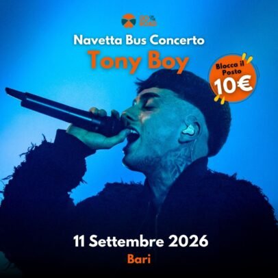 Navetta bus Tony Boy 11 settembre Bari