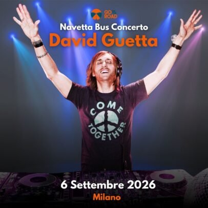 Navetta bus David Guetta 6 settembre 2026