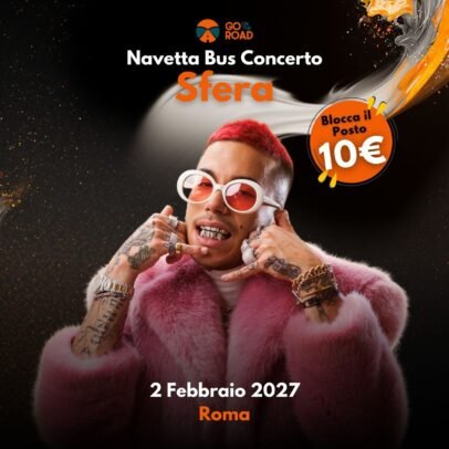 Navetta bus Sfera Ebbasta 2 febbraio Roma