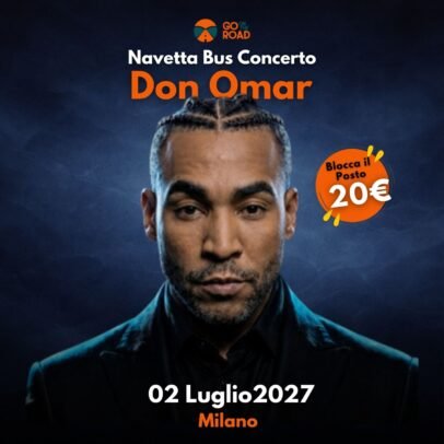 Navetta bus Don Omar 2 luglio 2027 Milano